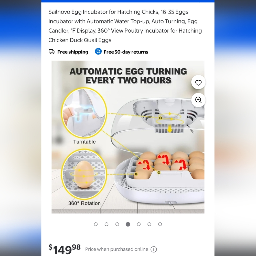 Sailnovo Egg Incubator with Automatic Turning